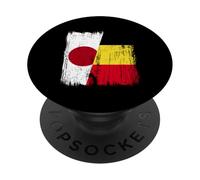 Japan Belgium Half Flag Japanese Belgian Jersey PopSockets Adhesive PopGrip