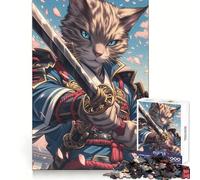 Japan Bengal Cat Samurai 1000 Piece Jigsaws for Teenagers Puzzle Skill Play Tight Cut Home Fun (38x52cm)