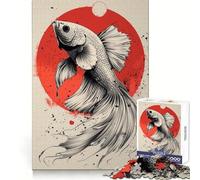 Japan Betta Fish Poster Jigsaw Puzzles 1000 Pieces Mental Sharp Tight Connection Home Activity Xmas Surprise (38x26cm)