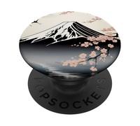 Japan Birds Art Asian Scenic Mount Fuji Cherry Blossoms PopSockets Adhesive PopGrip