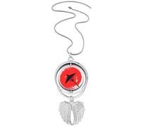 Japan Brush Painting Illustration Pendant Angel Wings Rotating Necklace Jewelry