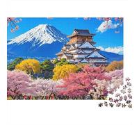 Japan Castle Spring Jigsaws 1000 Pieces for Adults with Whimsies Pieces Jigsaws for Adults for Cognitive Exercise As Rainy Day Activities 70x50cm/1000pcs