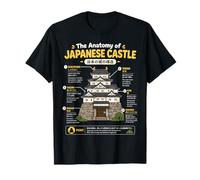 Japan Castle Structure Diagram Cultural Art Illustration T-Shirt