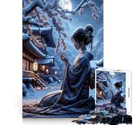 Japan Christmas Woman for Adults 1000 Piece Jigsaw Puzzle Sharp Mind Creative Fun Family Pastime Art Display (38x26cm)