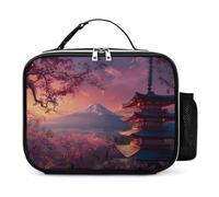 Japan Chureito Pagoda Mt Fuji Insulated Lunch Bag Reusable Lunch Box Container Portable Tote Bag for Work Picnic Travel