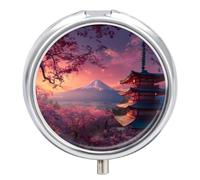 Japan Chureito Pagoda Mt Fuji Pill Case Travel Medicine Organizer Box