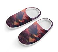 Japan Chureito Pagoda Mt Fuji Slippers Warm House Shoes Home Travel Spa Hotel Slipper Boys Girls 26-27