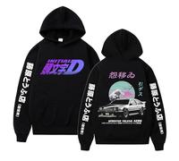 Japan Classic Anime Film Initial D Hoodie Red Sun AE86 Pattern Hoody Top Takumi Fujiwara Hoodie Winter Outerwear Fujiwara Top