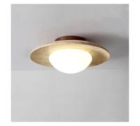 Japan Cream Natural Stone Porch Balcony Lighting Modern Style Fresh Disc Shape Home Room Decoration Ceiling Lamp