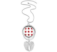 Japan Culture Map Brush Pendant Angel Wings Rotating Necklace Jewelry
