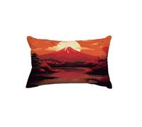 Japan Cushion Covers 50cm x 60cm Set of 1, Linen Rectangle Decorative Pillows Claret Double Sided Printing Sofa Cushions with Invisible Zipper, Couch Bedroom Car Autumn Decor Gifts for Women Q9-655