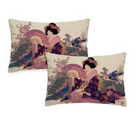Japan Cushions Waterproof Rectangular Cushion Covers 50x60 cm 2025 New 2 Pack Throw Pillow Covers Woman Double Sided Printed Velvet Sofa Pillow Cases for Garden Bench Couch Indoor Autumn Decor z-852