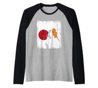 Japan Cyprus Half Flag Japanese Cypriot Heritage Raglan Baseball Tee