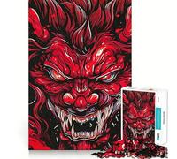 Japan Demon Samurai Adult Jigsaw Puzzle1000 Pieces Decompress Game True Detail Playful Challenge Night Play (50x75cm)