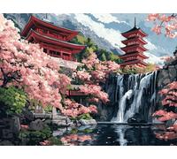 Japan Diamond Art Kits Adults, Architecture Diamond Painting for Adults Beginners, 5D Diamond Painting Accessories Full Kits, Crystal Art Round Full Drill Crafts for Home Decor 50x40cm, Model 61