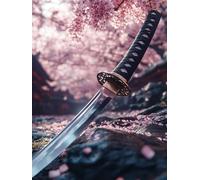 Japan Diamond Art Kits Adults, Diamond Painting Katana Crystal Art Kits for Kids Beginners, 5D Full Drill Square Gem Dots Embroidery Paintings Crafts Picture, Hobbies for Adults Women 50x70cm 8a-77R