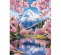 Japan Diamond Art Kits Adults, Diamond Painting Landscape Crystal Art Kits for Adults Kids DIY 5D Round Full Drill Gem Dots Embroidery Paintings Crafts Picture for Room Decor Gifts 35x50cm 2x-11X