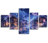 Japan Diamond Art Kits Adults Diamond Painting Street 5 Pack, DIY Full Round Drill Gem Art for Adults Craft Kits for Kids, 5D Rhinestone Mosaic Kit for Home Wall Decor, Gift Ideas 48x100in, Model539