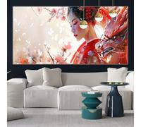 Japan Diamond Painting Kits for Adults 27x55inch Diamond Art Beauty Painting by Numbers for Children with Full Square Drill Accessories, Crystal Arts and Crafts Cross Stitch Pictures for Gifts y-w610