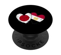 Japan Egypt Heart Flags Japanese Egyptian Love Pride PopSockets Adhesive PopGrip