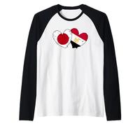 Japan Egypt Heart Flags Japanese Egyptian Love Pride Raglan Baseball Tee