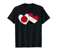 Japan Egypt Heart Flags Japanese Egyptian Love Pride T-Shirt