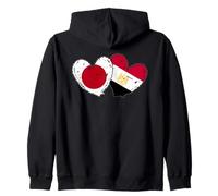 Japan Egypt Heart Flags Japanese Egyptian Love Pride Zip Hoodie