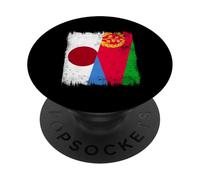 Japan Eritrea Half Flag Japanese Eritrean Heritage PopSockets Adhesive PopGrip