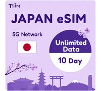 Japan eSIM 10 Days Unlimited Data | Refillable Plan | Get eSIM in Hours | Auto Activation | 5G Network with Tethering/Hotspot/Internet Sharing | Data-Only, No Voice Calls | 24x6 Support