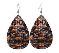 Japan Fancy Koi Carp Fishes Leather Earrings For Women Dangle, Piercing Teardrop Earrings Lightweight Jewelry Gifts For Women Girls