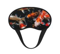 Japan Fancy Koi Carp Fishes Sleep Mask for Side Sleeper, Blackout Eye Mask for Women Men, Zero Pressure Sleeping Masks Soft Breathable Eye Cover Comfortable Blindfold Eyeshade for Night Sleep