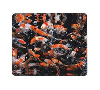 Japan Fancy Koi Carp Fishes Thick Mouse Pad Desk Mat, Precise Stitch Lock Edge Non-Slip Design For Pc Console Work Study