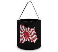 Japan Flag Cute Halloween Candy Bucket Reusable Collapsible Candies Basket Fabric Tote Bags