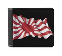 Japan Flag Funny Men's Wallet Soft Lightweight Bifold Wallets | Novelty Printed Front Pocket Wallets with ID Credit Card Holder
