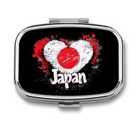 Japan Flag Heart Travel Pill Box Portable Pill Organizer Medical Box Pill Case Pill Container for Men Women