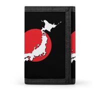 Japan Flag Map Funny Men's Wallet Lightweight Trifold | Novelty Slim Printed Front Pocket Tri-Fold Wallets with Keychain