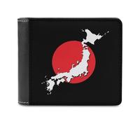 Japan Flag Map Funny Men's Wallet Soft Lightweight Bifold Wallets | Novelty Printed Front Pocket Wallets with ID Credit Card Holder