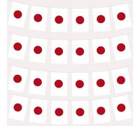 Japan Flags Bunting Japanese Flags Bunting Banner 10M/33ft 30 Flags for Games 2025 Party Decoration Japanese Bunting Flags Banner Nihon Party for Sport,Bar Events,Garden,Japan Celebrations