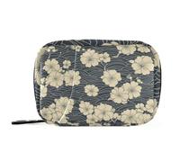 Japan Floral Pattern Ink Cloud Medicine Bag with Detachable Compartments Portable Weekly Pill Organizer