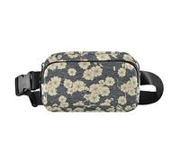 Japan Floral Pattern Ink Cloud Trendy Fanny Waist Pack for Men Women Mini Sling Bag Travel Accessory with Adjustable Strap for Workout Running Hiking