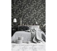 Japan Floral Wallpaper Sublime Black One Size