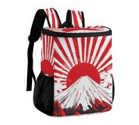 Japan Fuji Mountain Rising Sun Cooler Backpack Insulated Ice Chest Bag Lunch Box Rucksack for Men Women