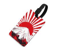 Japan Fuji Mountain Rising Sun Luggage Tags Print Suitcase Tag Name ID Card Identifiers for Women Men Black-Style