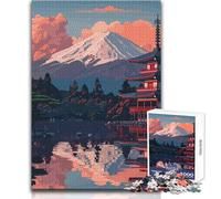 Japan Fuji Pixel Art Teenager Jigsaw Puzzles 1000 Pieces Educational Observation Skill Game Perfect Meaningful Festive Gift Size 38x52cm