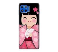 Japan Girl Hina Doll Kimono Case Cover For Motorola Moto G 5G Plus