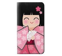Japan Girl Hina Doll Kimono Sakura PU Leather Flip Case Cover For OnePlus 6T