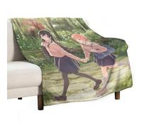 Japan Girls Love Manga Bloom Into You Anime Poster Flannel Blanket for Couch Sofa Fleece Throw Blankets 300GSM Bed Room Decor All Season Use 40"x50"