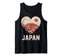 Japan Heart Mount Fuji Cherry Blossom Tank Top