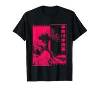 Japan Hokusai Ukiyo-e Japanese Great Wave Off Kanagawa T-Shirt, Men, Black, 3X-Large