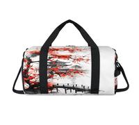 Japan Iandscape Painting Sport Duffel Bag with Shoes Compartment Overnight Weekender Bags Travel Gym Luggage Organizer for Women Men Kids Girls Boys